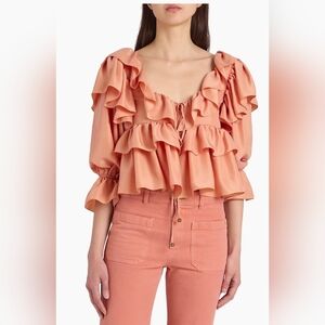 Chloe' Ruffled Pink Blouse
